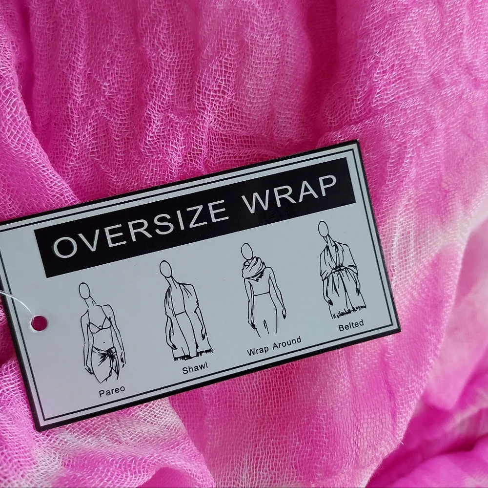 Steve Madden Two Tone Pink Tie Dye Scarf Wrap NEW NWT